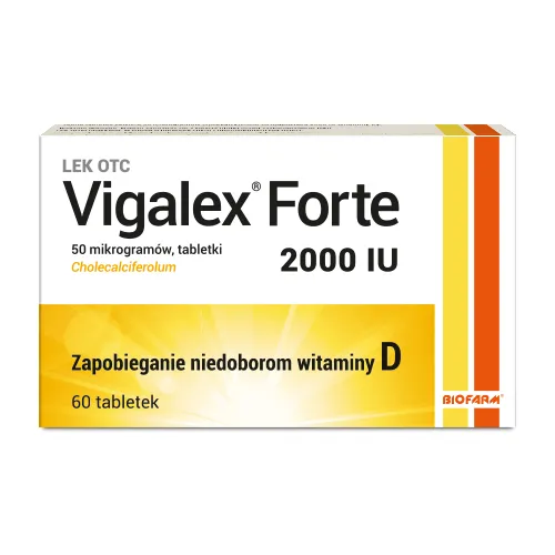 Vigalex Forte 2 000 I.U., witamina D3, 60 tabletek