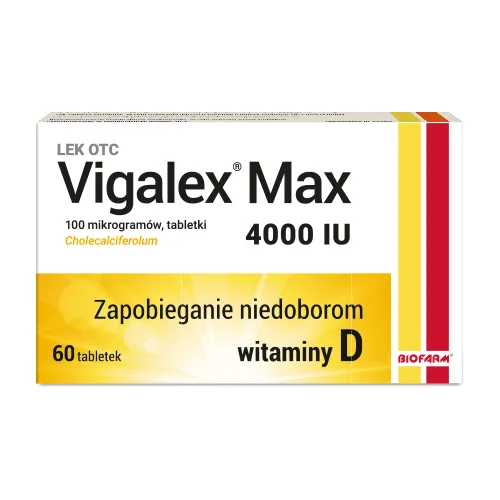 Vigalex Max 4 000 I.U., witamina D3, 60 tabletek
