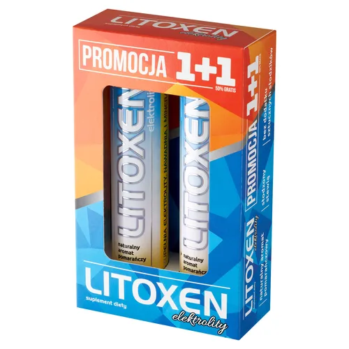 ZESTAW: 2 x Litoxen, smak pomarańczowy, 40 tabletek musujących
