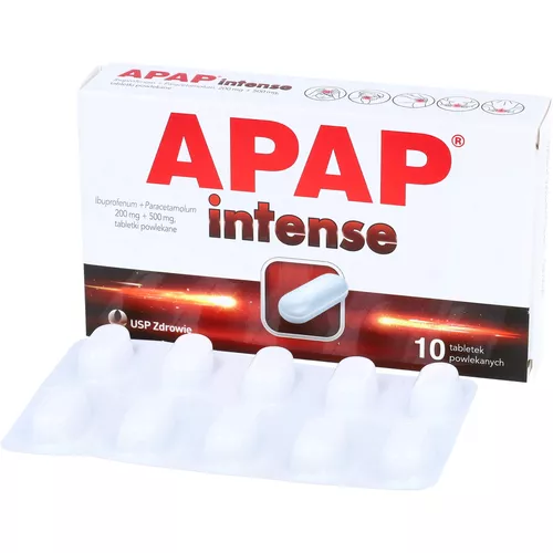 Apap Intense 200 mg + 500 mg, 10 tabletek
