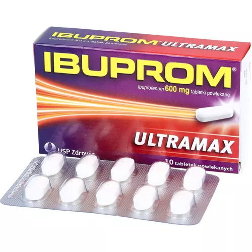Ibuprom Ultramax 600 mg, 10 tabletek powlekanych