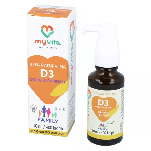 MyVita Witamina D3 Family, krople dla dzieci i dorosłych, 30 ml
