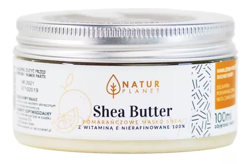 Natur Planet Shea Butter - Masło shea pomarańczowe z witaminą E, 100 ml