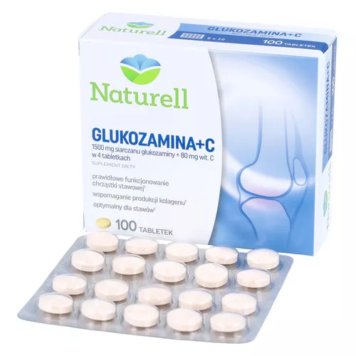 Naturell Glukozamina + C, 100 tabletek