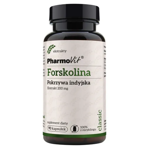 PharmoVit Forskolina, pokrzywa indyjska, 90 kapsułek