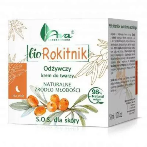 Ava Bio Rokitnik - Krem odżywczy do twarzy, 50 ml