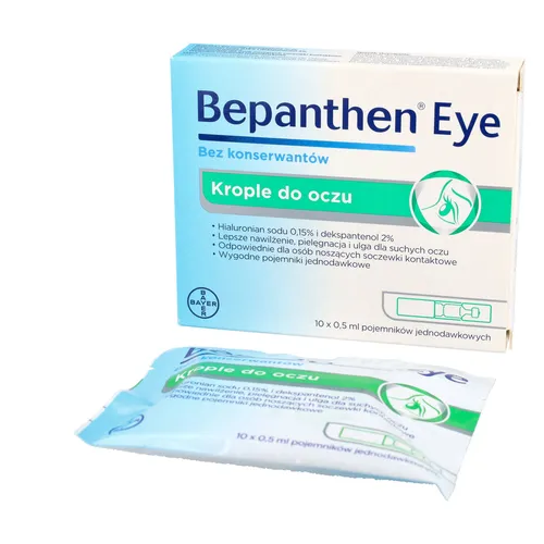 Bepanthen Eye - suchość i ból oczu, krople do oczu, 10 ampułek