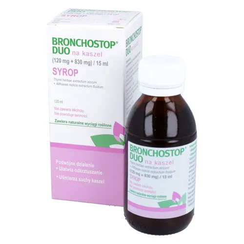 Bronchostop Duo 120 mg + 830 mg/15 ml, syrop, 120 ml