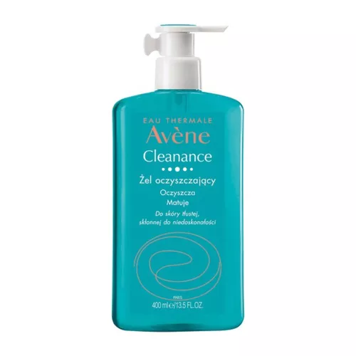 Avene Cleanance - żel oczyszczający do twarzy dla skóry tłustej, skłonnej do niedoskonałości, 400 ml