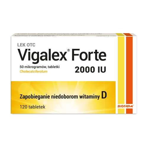 Vigalex Forte 2 000 I.U., witamina D3, 120 tabletek