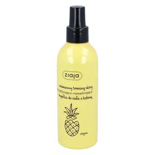 ziaja ananasowy trening skóry - energetyzująco-nawadniająca mgiełka do ciała z kofeiną, 200 ml