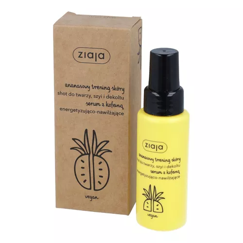 ziaja ananasowy trening skóry - serum z kofeiną energetyzująco-nawilżające, 50 ml