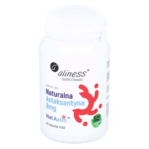 Aliness - naturalna astaksantyna NatAxtin 8 mg, 60 kapsułek
