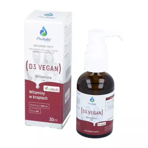 Avitale Witamina D3 Vegan 1000 j. m, krople, 30 ml