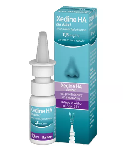 Xedine HA dla dzieci 0,5 mg/ml, aerozol do nosa, 10 ml
