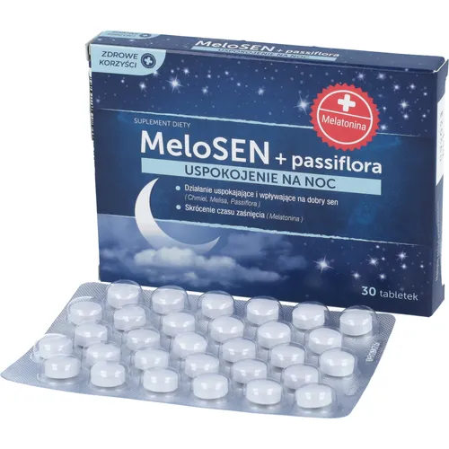 Zdrowe Korzyści MeloSEN + Passiflora, 30 tabletek