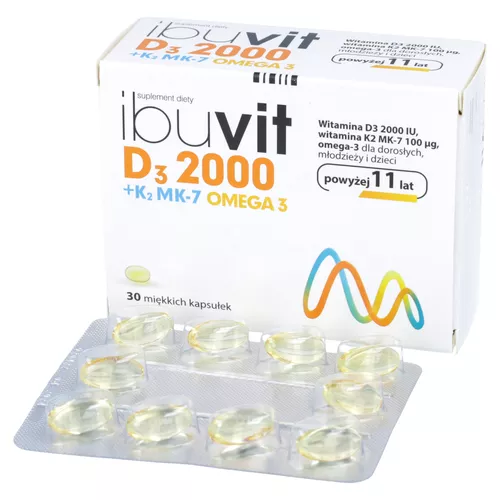 Ibuvit D3 2000+K2 MK-7 Omega-3, 30 kapsułek
