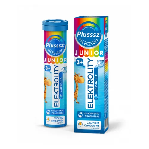 Plusssz Junior Elektrolity Complex, od 3 roku życia, 20 tabletek musujących