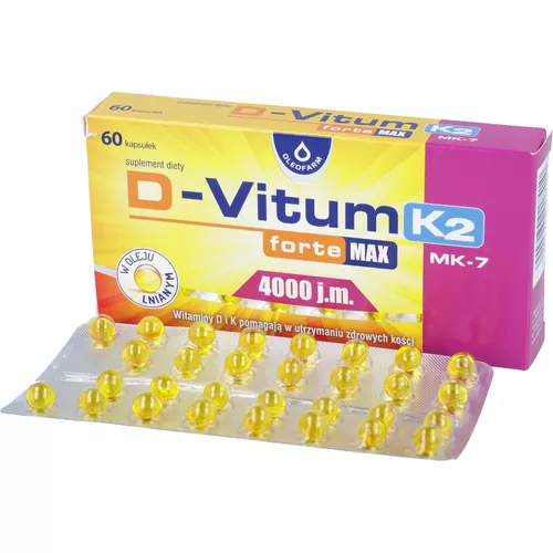 D-Vitum Forte Max 4000 j.m K2 MK-7, 60 kapsułek