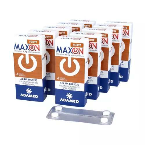ZESTAW: 10 x Maxon Forte 50 mg, 4 tabletki powlekane