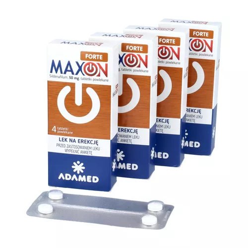 ZESTAW: 4 x Maxon Forte 50 mg, 4 tabletki powlekane