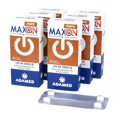 ZESTAW: 6 x Maxon Forte 50 mg, 4 tabletki powlekane