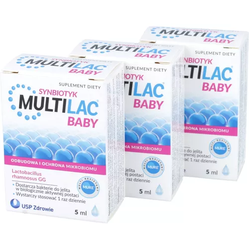 ZESTAW: 3 x Multilac Baby Synbiotyk, krople, 5 ml