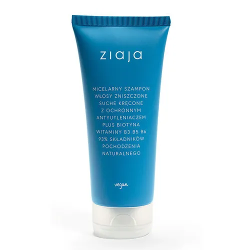 ziaja - micelarny szampon do włosów zniszczonych, suchych, kręconych, 200 ml