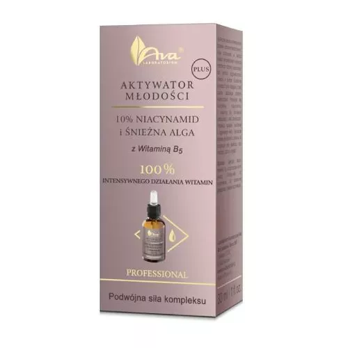 AVA Aktywator Młodości Plus - Niacynamid i Śnieżna Alga z witaminą B5, 30 ml