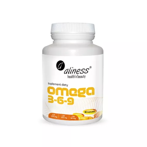 Aliness - Omega 3-6-9, prawidłowe funkcjonowanie układu nerwowego i rozwój mózgu, 90 kapsułek