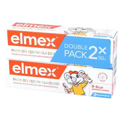 elmex - pasta do zębów dla dzieci, 0-6 lat, 2x50 ml