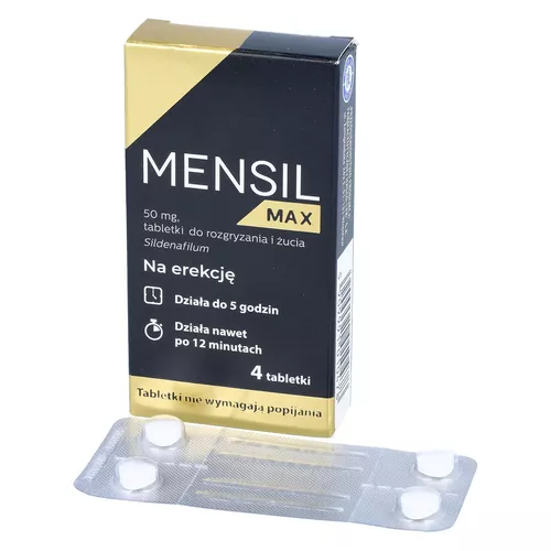 Mensil Max 50 mg, 4 tabletki do rozgryzania i żucia