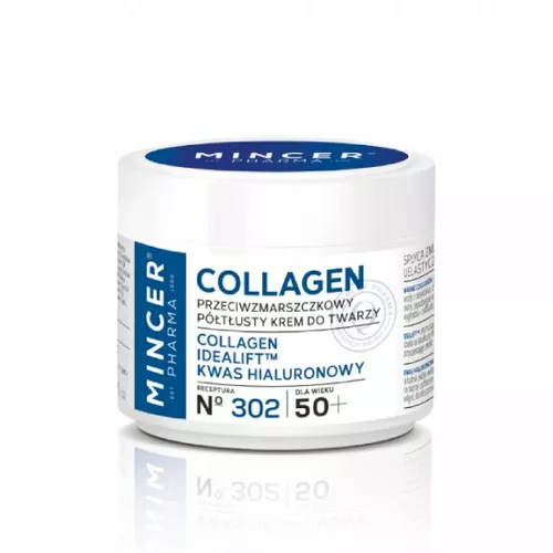 MINCER PHARMA COLLAGEN - Przeciwzmarszczkowy półtłusty krem do twarzy 50+, 50 ml