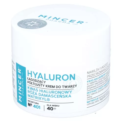 MINCER PHARMA Hyaluron - Łagodzący krem do twarzy 40+, 50 ml