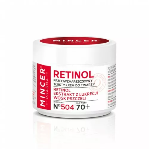 MINCER PHARMA Retinol - Przeciwzmarszczkowy, tłusty krem do twarzy 70+, 50 ml