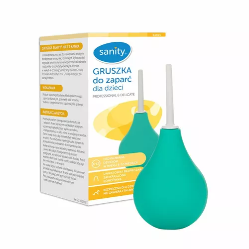 SANITY - gruszka z kanką do zaparć dla dzieci, nr 5, 1 sztuka