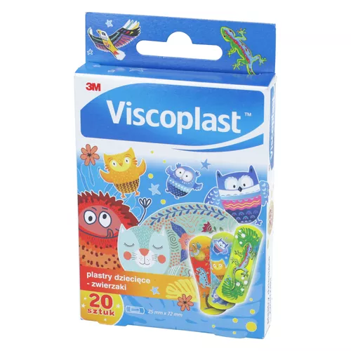 Viscoplast - dziecięce plastry zwierzaki, zestaw, 20 sztuk
