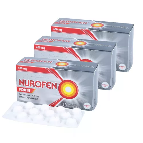 ZESTAW: 3 x Nurofen Forte 400 mg, 48 tabletek powlekanych