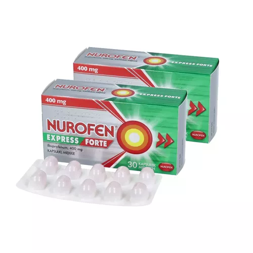 ZESTAW: NUROFEN EXPRESS FORTE- 400 mg, kapsułki, 2 x 30 sztuk
