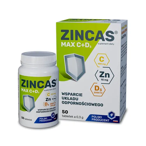 Zincas Max C + D3, 50 tabletek