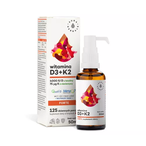 Aura Herbals Witamina D3 (4000IU) + K2, 50 ml