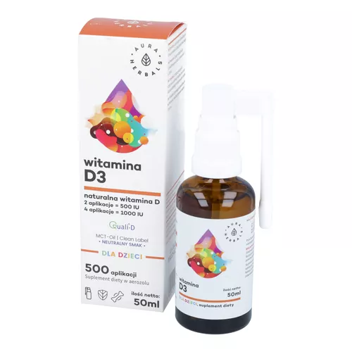 Aura Herbals Witamina D3 Dla Dzieci, 50 ml