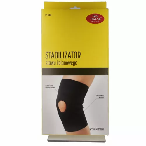 Pani TERESA - stabilizator stawu kolanowego, neoprenowy, czarny, rozmiar S, 1 sztuka