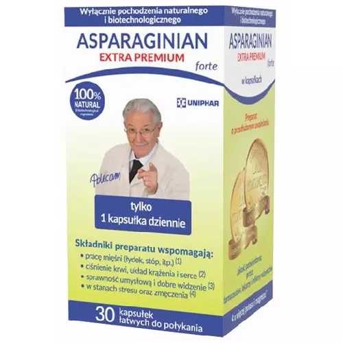 Asparaginian Extra Premium Forte, 30 kapsułek