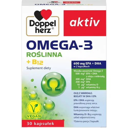 Doppelherz Aktiv Omega-3 Roślinna, 30 kapsułek
