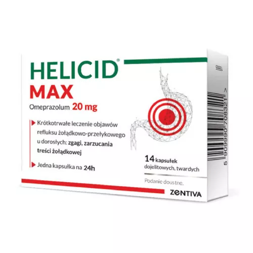 Helicid Max 20 mg, 14 kapsułek