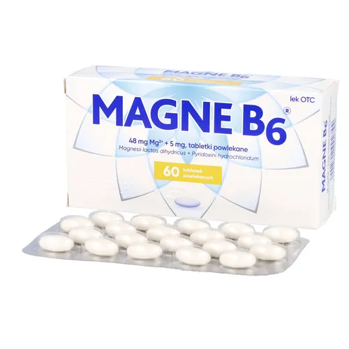 Magne B6 48 mg + 5 mg, 60 tabletek powlekanych