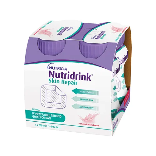 Nutridrink Skin Repair - smak truskawkowy, 4x200 ml