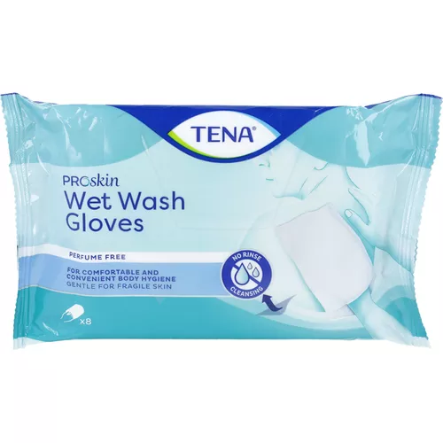 TENA - WET WASH GLOVES, myjki nawilżane, 8 sztuk