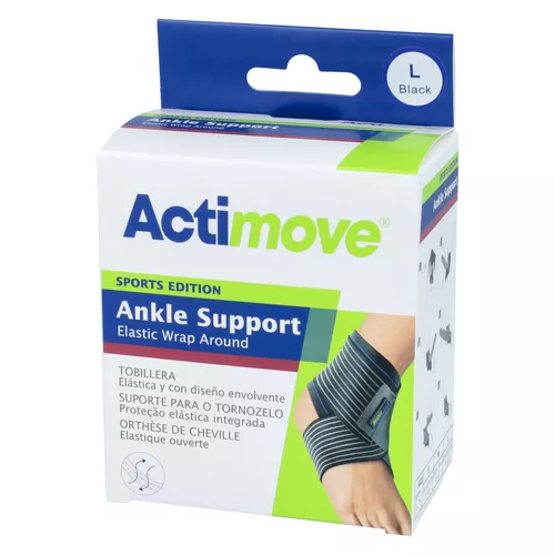 Actimove - opaska stawu skokowego z elastycznym pasem do owijania, rozmiar L, czarna, 73414-82, 1 sztuka